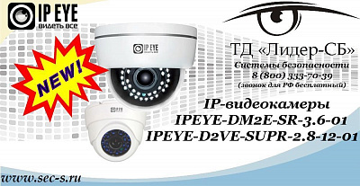 Новые IP-видеокамеры IPEYE в ТД «Лидер-СБ»
IPEYE-D2VE-SUPR-2.8-12-01
IPEYE-DM2E-SR-3.6-01