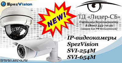 Новые IP-видеокамеры SpezVision в ТД «Лидер-СБ»
SVI-254M
SVI-654M
